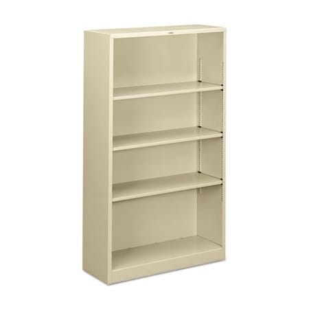 Hon HON, Metal Bookcase, Four-Shelf, 34-1/2w X 12-5/8d X 59h, Putty S60ABCL